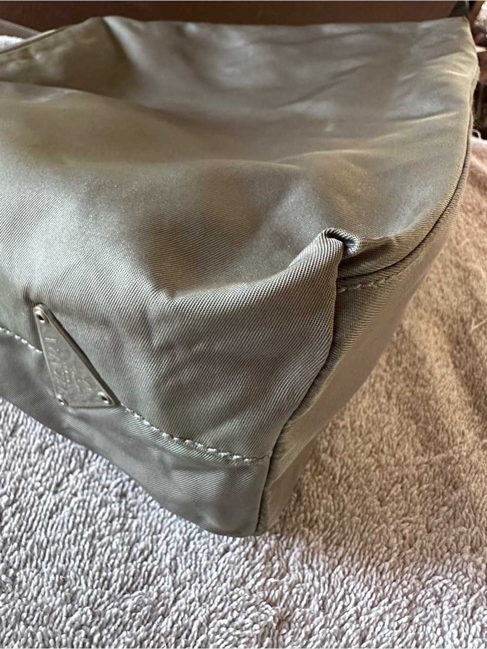 PRADA Hand Bag Nylon Gray Silver Authentic - Picture 11 of 14